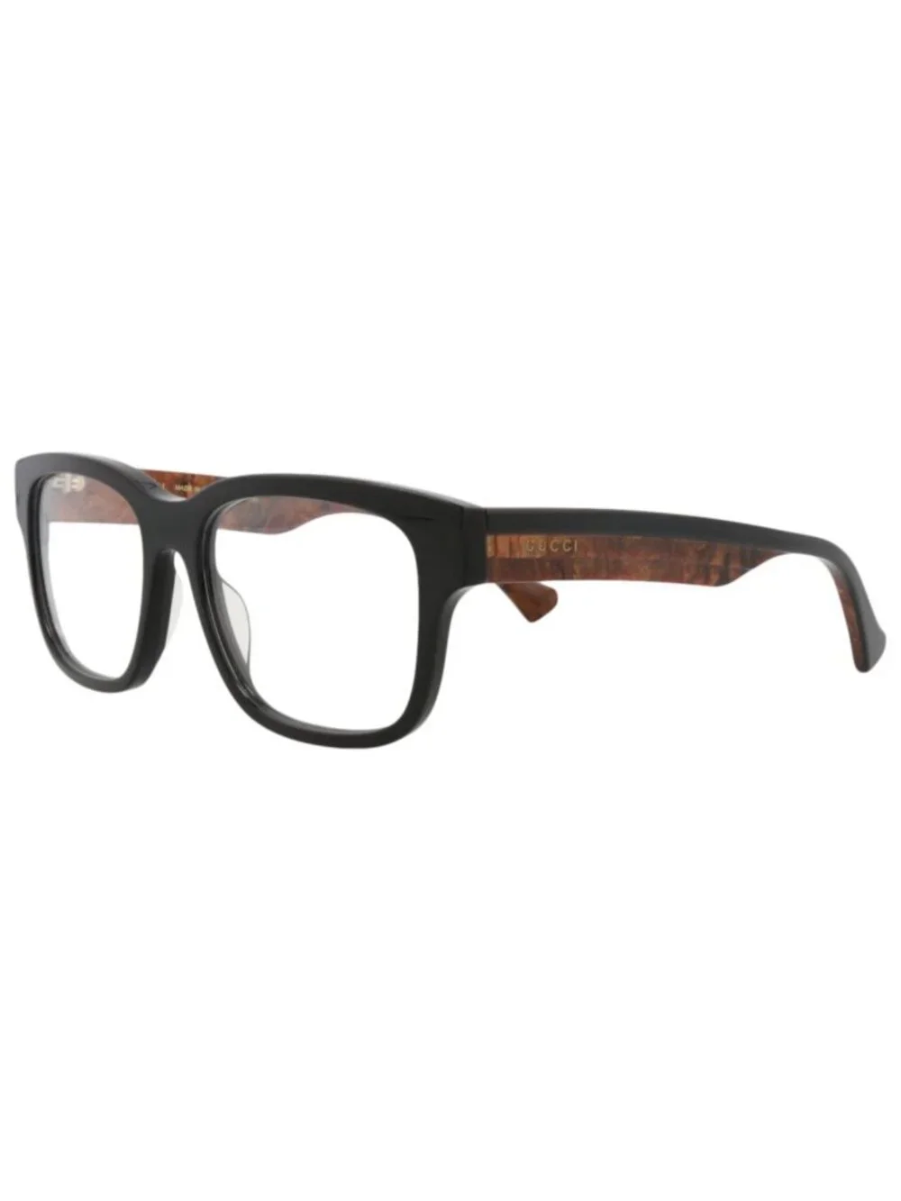 New Gucci Women's Eyeglasses Square Rectangle Recycled Acetate Frame Mens Black